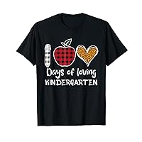 Leopard Plaid 100 Days Of Loving Kindergarten Teacher Kids T-Shirt
