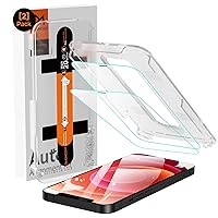 DIMONCOAT 2-Pack for iPhone 12 Screen Protector [10X Military Protection][Easy Installation Frame] Compatible iPhone 12, 6.1'' HD Diamonds Hard Tempered Glass,Bubble Free,Case Friendly