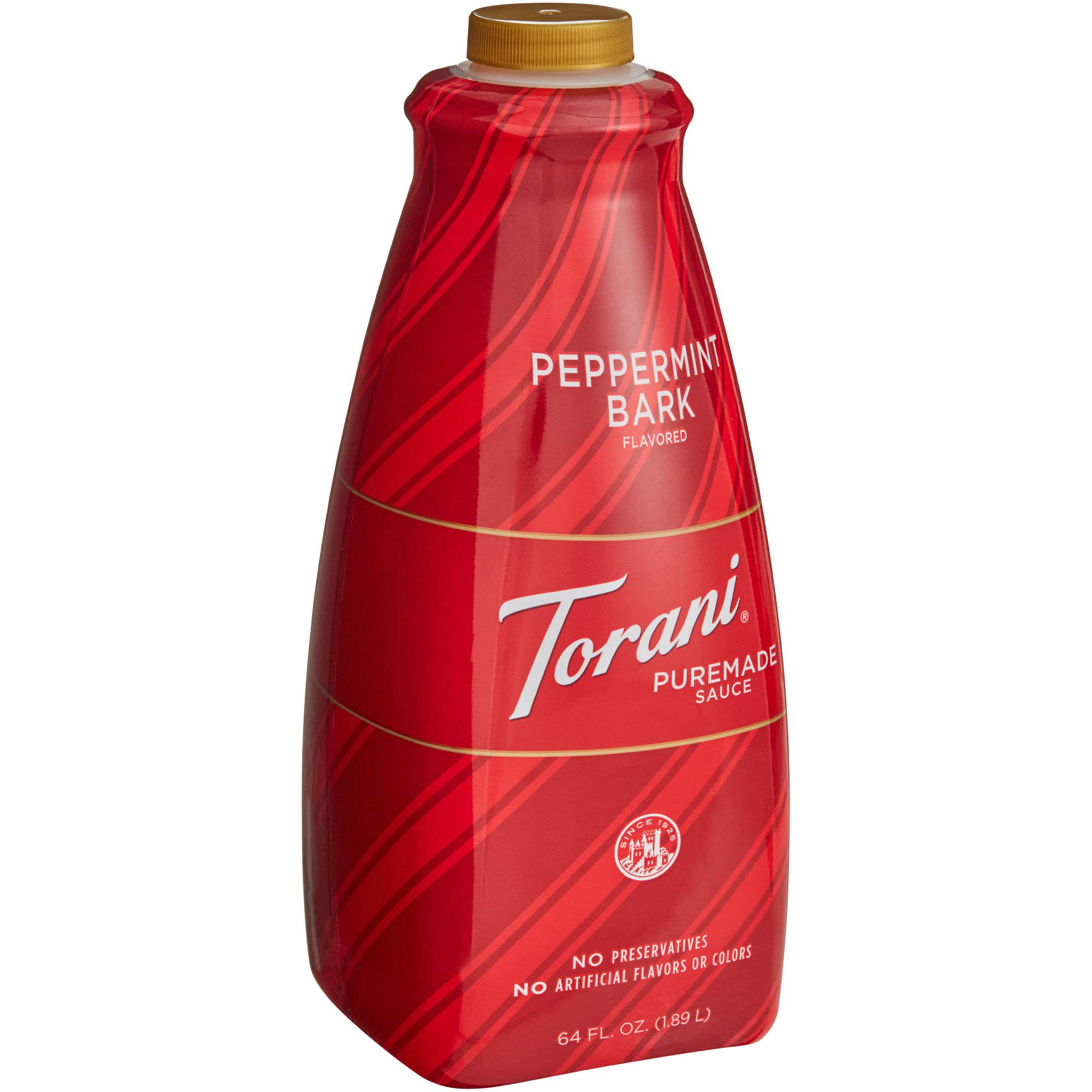 Torani Puremade Sauce, Peppermint Bark Flavor, GMO Free & Gluten Free, 64 Fl. Oz. 1.89 L