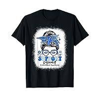 Groovy Support Squad Messy Bun Colon Cancer Awareness Gifts T-Shirt