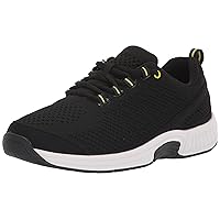 Orthofeet Women's Coral Walking Shoe, Athletic, Black, 9 X-Wide