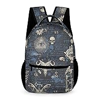 Retro Freemasonry and Satanism Laptop Backpack Cute Daypack for Camping Shopping Traveling