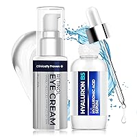 Ultimate Age-Defying Duo: Hyaluronic Acid & Vitamin B5 Serum + Retinol Eye Cream | Target Dark Spots, Wrinkles, & Puffiness | Advanced Skincare Bundle