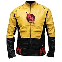 Men's Fashion Reverse Flash Leather Jacket Multicolored