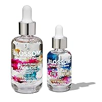 Blossom All Natural, Cruelty Free, Infused with Real Flowers, Face Oil + Eye Serum Bundle 2 pack (1.5 fl oz), Winter Wonderland