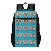 Embroidery Colorful Butterfly Print Simple Sports Backpack, Unisex Lightweight Casual Backpack, 17 Inches