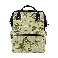 Diaper Bag Backpack Cute Crocodile Pattern Casual Daypack Multi-Functional Nappy Bags
