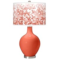 Color + Plus Daring Orange Mosaic Giclee OVO Table Lamp