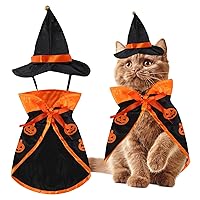 Dxhycc Halloween Pet Costume Cat Wizard Costume Funny Wizard Cat Clothes  Cloak and Wizard Hat for Small Dogs Cats Outfits