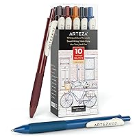 Arteza Colored Gel Pens, Pack of 10, Unique Vintage Colors, Fine 0.7 mm Tip, Retractable, Art Supplies for Journaling, Drawing, Doodling, and Notetaking