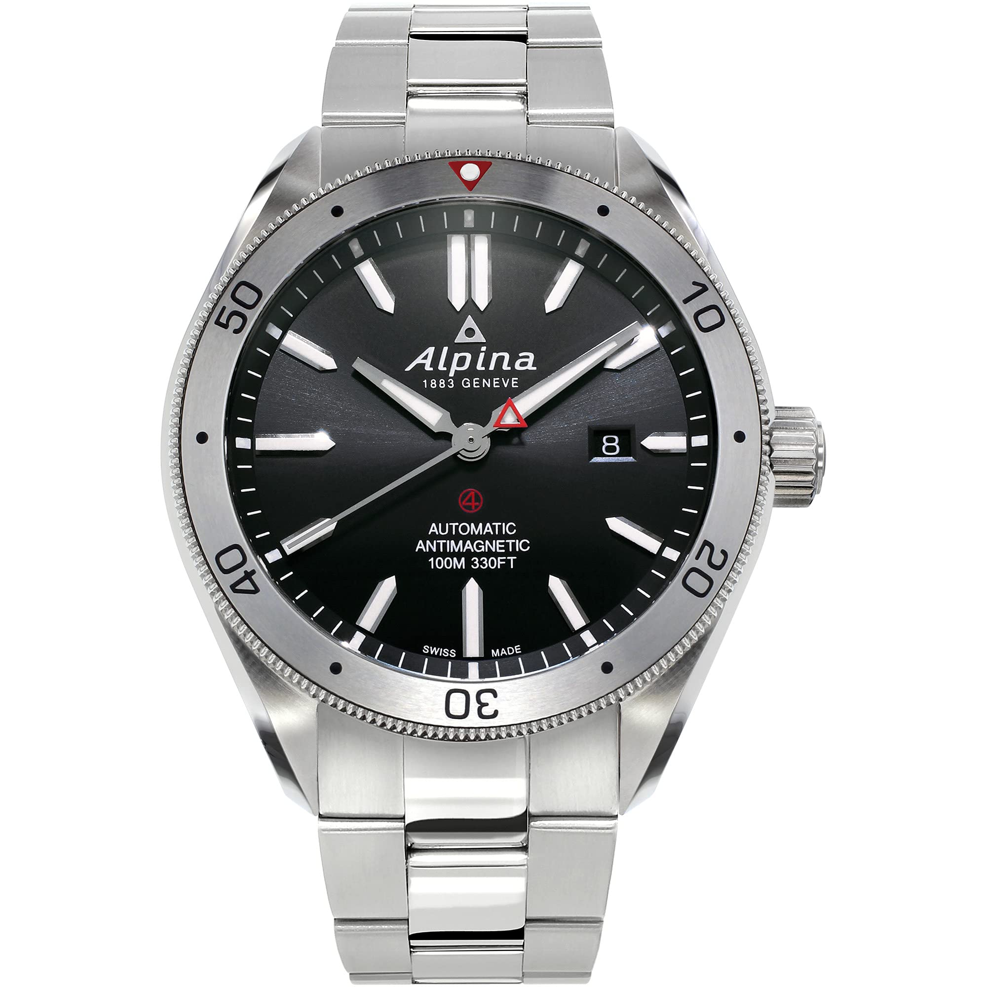 Alpina Men's AL-525BS5AQ6B Alpiner 4 Analog Display Swiss Automatic Silver Watch