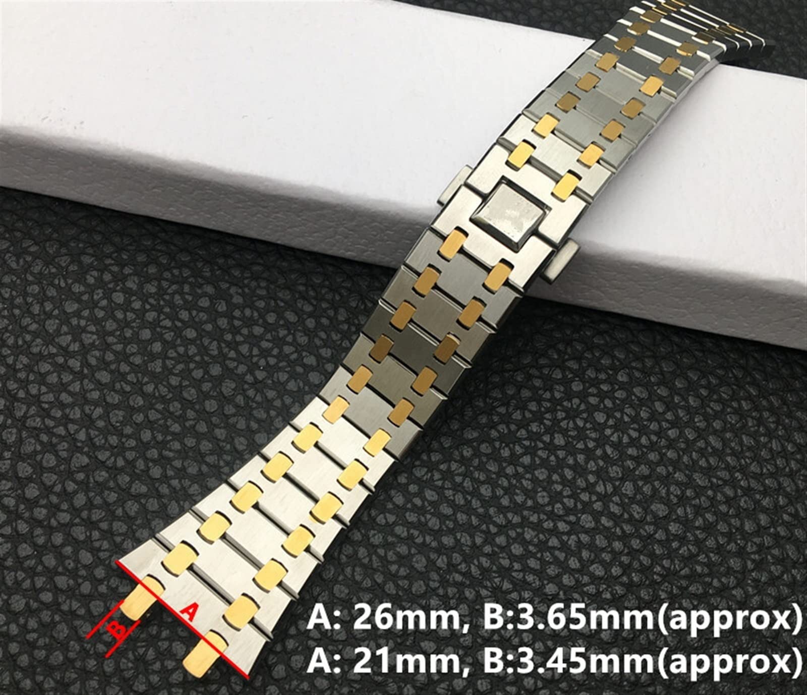 VBWVA Black gold silver watchband 21mm 26mm Men women Stainless Steel Watch Band Bracelet For AP ROYAL OAK strap folding buckle