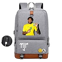 Wear Resistant Football Fans Knapsack Neymar JR Bookbag for Teens,Large Capacity Laptop Bag with USB Charging Port