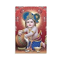 Indian Religious Baby Krishna Pregnant Paper Poster Poster Decorative Painting Canvas Wall Art Living Room Posters Bedroom Painting 12x18inch(30x45cm)