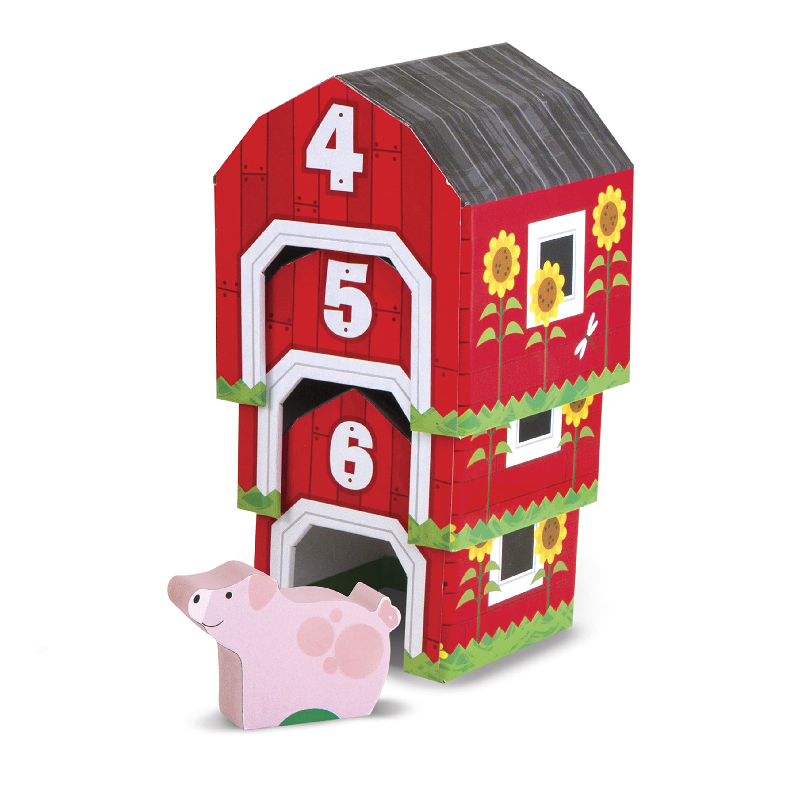 Melissa & Doug Nesting and Sorting Barns and Animals With 6 Numbered Barns and Matching Wooden Animals - Numbers Learning Toys, Sorting And Stacking Toys For Toddlers Ages 2+