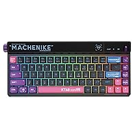 EPOMAKER MACHENIKE KT68 Hot Swap RGB 2.4Ghz Wireless/Bluetooth 5.0/Wired Mechanical Keyboard, Programmable with Volume Roller, Toggle Bar, Dye Subbed PBT Keycaps for Mac/Win(Black, Kailh Box Red)