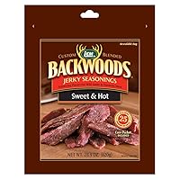 LEM Products Backwoods Sweet & Hot Jerky Seasoning, Ideal for Wild Game and Domestic Meat, Seasons Up to 25 Pounds of Meat, 28.9 Ounce Packet with Pre-Measured Cure Packet Included