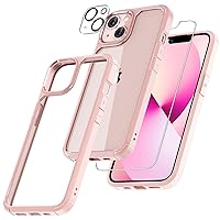 5 in 1 for iPhone 13 Case Pink, [Military-Grade Drop Protection] Slim Shockproof Phone Lanyard Case 6.1 inch