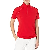 Cutter & Buck Women's Short Sleeve Response Half Zip Mock Neck Top