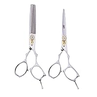 Japanese 440 Stainless Cutting Shears and Thinning Shear with 30 Tooth, 4.3 Ounce