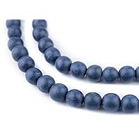 TheBeadChest 10mm Natural Round Wood Beads, Wooden Beads Loose Wood Spacer Beads for DIY Jewelry Making, 4 Sizes (8mm, 10mm, 12mm, 20mm) - Blue - Cobalt