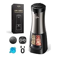 RECHARGEABLE 9OZ Sangcon Gravity & 2 in 1 Electric Salt and Pepper Grinder Set Shaker