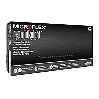 MICROFLEX MidKnight MK-296 Disposable Nitrile Gloves for Automotive, Law Enforcement w/Full Texture - Black