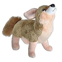 Wild Republic Wild Calls Coyote, Authentic Animal Sound, Stuffed Animal, Eight Inches, Gift for Kids, Plush Toy, Fill is Spun Recycled Water Bottles, 6