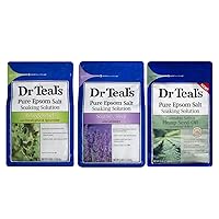 Dr Teal's Epsom Salt Bath Combo (3 Pack, 9 lbs) - Relax & Relief with Eucalyptus, Soothe & Sleep with Lavender, and Hemp Seed Oil Epsom Salts - Bath Soaking Solution Combo Pack