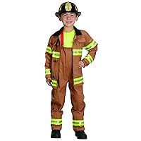 Aeromax Jr. Fire Fighter Suit with Helmet, Size 4/6 - Tan