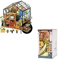 Rolife DIY Miniature Dollhouse Greenhouse Kits and DIY Sakura Book Nook Kits