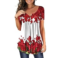 Womens Summer Tops Casual Cute Tshirts Shirts Ladies Sexy Boho Going Out Tops Fashion Blouse Tunic Tops to Wear with Leggings