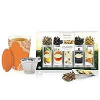 Tea Forte Single Steeps Starter Set - Classic Tea Tasting + Kati Cup Chakra, Tea Gift Set with Loose Tea and Infuser Cup