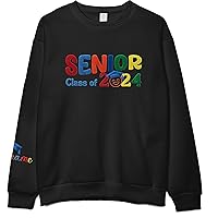 Personalized Senior 2024 Embroidered Sweatshirt, Personalized Class of 2024, Senior Shirt, Custom Embroidered Graduate Shirt