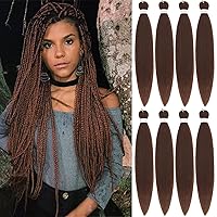 Braiding Hair Brown 30 Inch 8 Packs Hair Extensions Professional Synthetic Braid Hair Crochet Braids, Soft Yaki Texture, Itch Free, Hot Water Setting (30 Inch, 30#)
