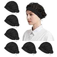 6 Pack Adjustable Chef Cap Mesh Cooking Hats Food Service Hair Nets Kitchen Net Reusable Restaurant Beanie …
