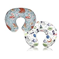 TANOFAR 2 Pack Nursing Pillow Cover for Baby Boys, Stretchy Breast Feeding Pillow Covers, Soft & Skin-Friendly