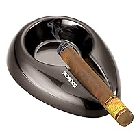 RONXS Cigar Ashtrays, All Metal Outdoor Ashtray Unbreakable Portable Ash Tray Single Cigar Holder Ashtrays for Cigarettes, Great Cigar Accessories Gift