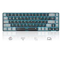 MageGee 60% Wired/Wireless Mechanical Gaming Keyboard with Red Switch, 68 Keys Compact LED Blue Backlit Mini USB-C Office Keyboard for PC Laptop Mac Smartphone, Black/Grey
