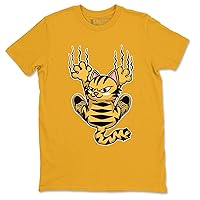 Scratching Cat 1 Retro Yellow Gold Black Design Sneaker Matching Shirt