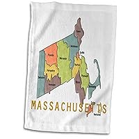3dRose Color Map of Massachusetts Counties - Towels (twl-112391-1)