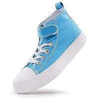 Kid Shoes for Boys Girls Toddler Little Kid Canvas Mid Top Sneakers Classic Adjustable Strap Lace up Shoes for Kids Breathable Lightweight