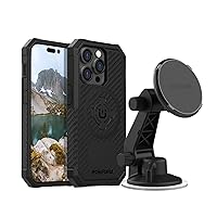 Rokform - iPhone 14 Pro Rugged Case + Magnetic Windshield Suction Phone Mount