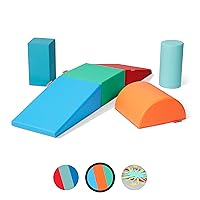 Radio Flyer Tumble Town Foam Blocks - Candy, Kids Indoor Climbers & Play Structure (Six Piece), Big Foam Climbing Blocks for Toddlers Ages 9 Months - 3 Years
