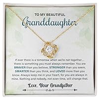 Love Knot Necklace To My Beautiful Granddaughter Gifts On Birthday, Graduation, Wedding, Valentines, Mother’s Day Gift From Grandfather, Granddaughter And Grandfather Bounding.