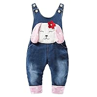 KIDSCOOL SPACE Baby Cotton 3D Cartoon Soft Knitted Jeans Overalls
