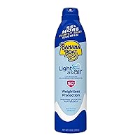 Banana Boat Light As Air Sunscreen Spray SPF 50, 9.5oz | Lightweight Sunscreen, Spray On Sunscreen, Body Sunscreen Spray, Non-Greasy Sunscreen, Oxybenzone Free Sunscreen, Family Size Sunscreen, 9.5oz