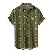 Mens Bowling Shirt 1950s Retro Color Block Print Hawaiian Shirts Short Sleeve Casual Button Down Shirt Beach Shirts
