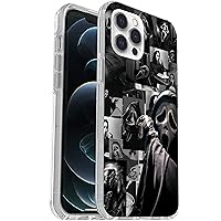 Compatible with iPhone 12 Pro Max Case - Horror Scream Death Skull Black Collage Design Soft TPU Stylish Slim Protective Case for Women Girls