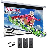 Elite Screens VMAX 3 Tab-Tensioned Series, 110-INCH 16:9, Motorized Projector Screen for Ultra/Standard/Short Projectors Movie Home Theater, VMAXT110XWH3